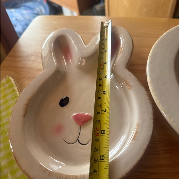 Charming Ceramic Bunny and Round Plate Set - Cream - Picture 4 of 7